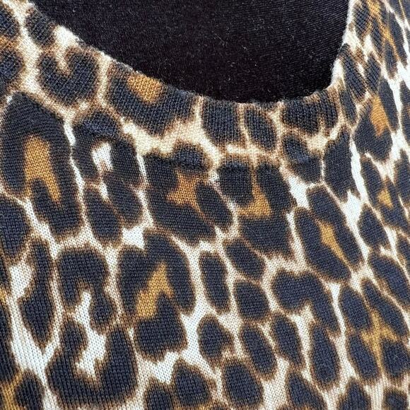 J. Crew MERINO WOOL leopard print lightweight sweater, women's size XS - Picture 4 of 7